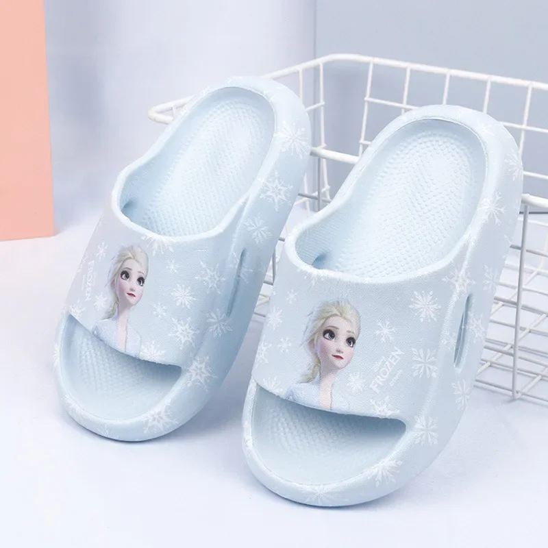 Disney Children\'s flip-flops Girl Princess Elsa Cute EVA Lightweight non-slip thick sole Frozen Elsa sandales