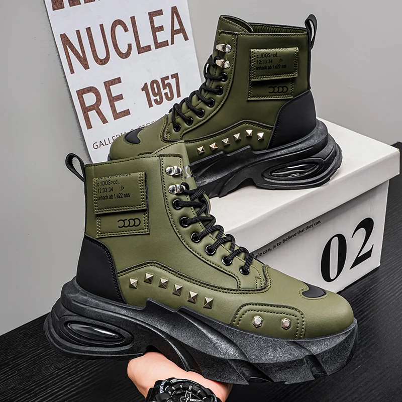 Herren Leichte Ganzjahres-High-Top Outdoor-Stiefel, Outdoor-Freizeitschuhe, Laufschuhe für Männer – Detail 8