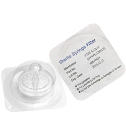 Sterile Syringe Filters,PTFE Membrane 0.22μm Pore Size,25mm Diameter,25 Pcs Individually Packed by Ks-Tek