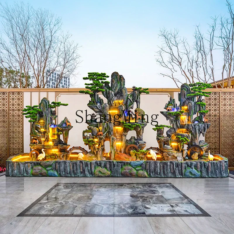 

ZYY courtyard rockery fish pond landscaping outdoor entrance high mountains and flowing water floor ornament decoration