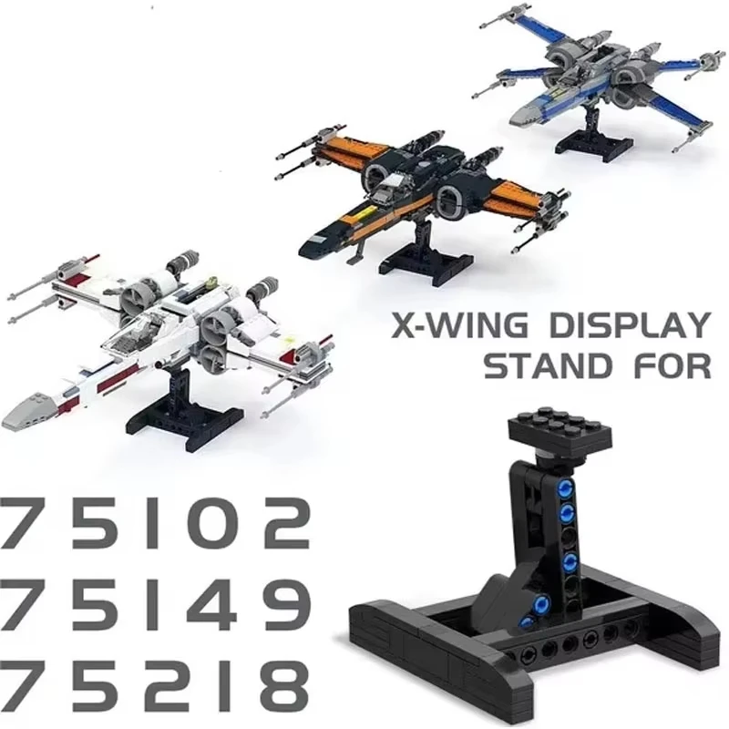Building Block airplane bracket module 52 particles high compatibility base adjustable angle creative model display accessories