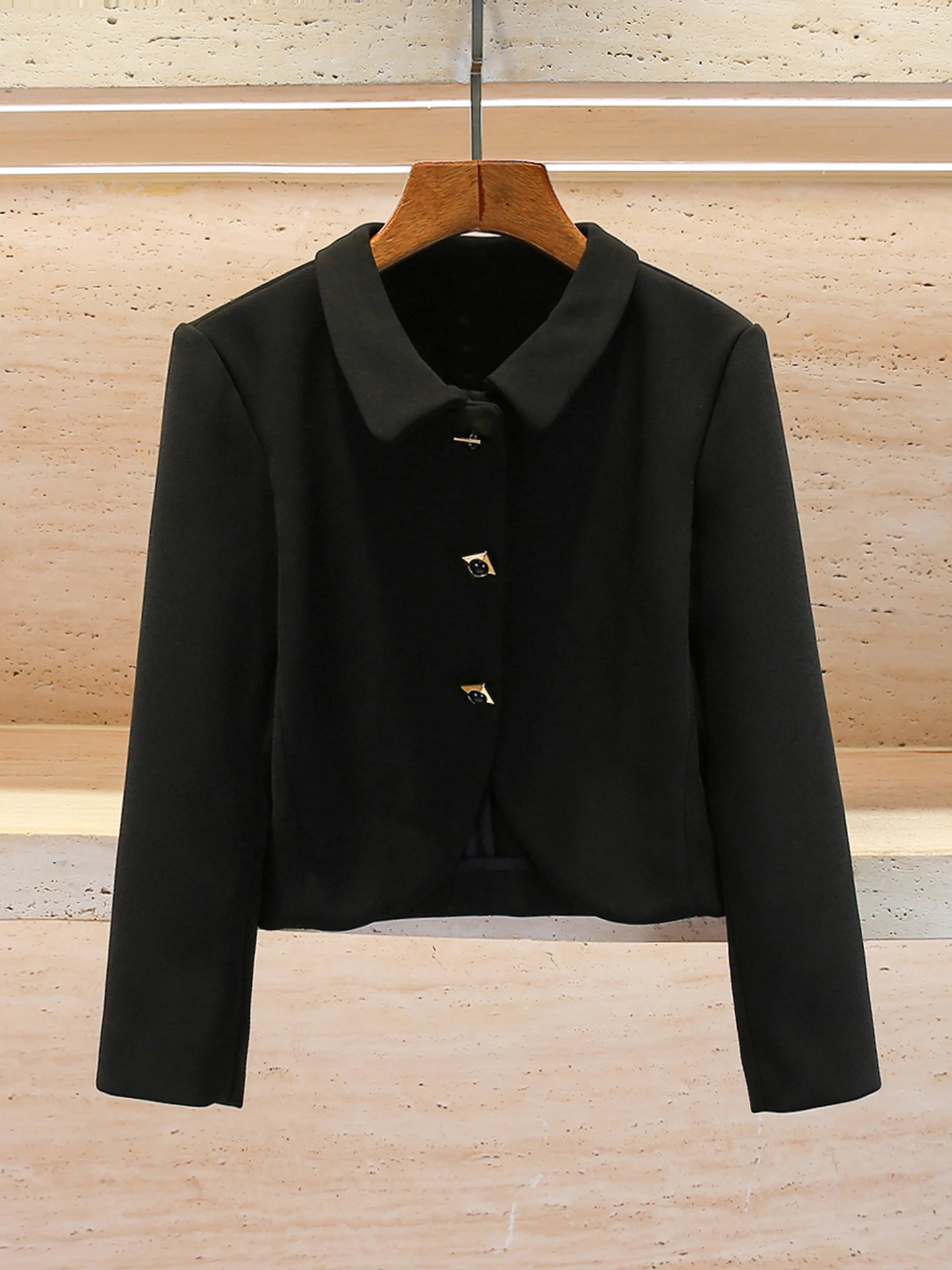 

S Home Nan You High End Women's ort Casual Versatile Autumn Winter Tailored Jaet Stand Fit Commute Sle Long Sve