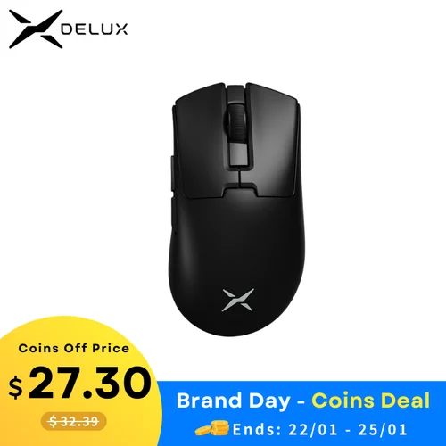 Ratón inalámbrico para juegos Delux M900mini PRO, ergonómico, ultraligero, 40g, PAW3395, 8K Hz, para manos medianas a pequeñas, PC, portátil y jugadores