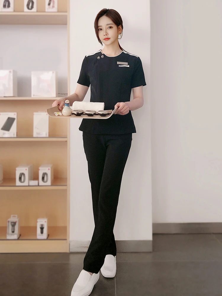 

Комплект униформы для салонов красоты в корейском стиле: для массажистов, мастеров тату, центров для беременных. Длинный и короткий рукав.