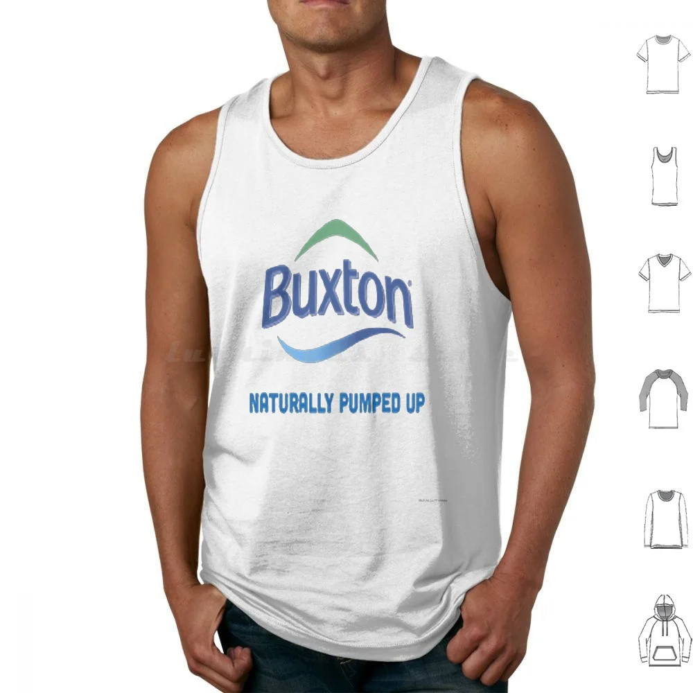 

Buxton Tank Tops Print Cotton Water Mineral Natural France Naturally Pumped Up