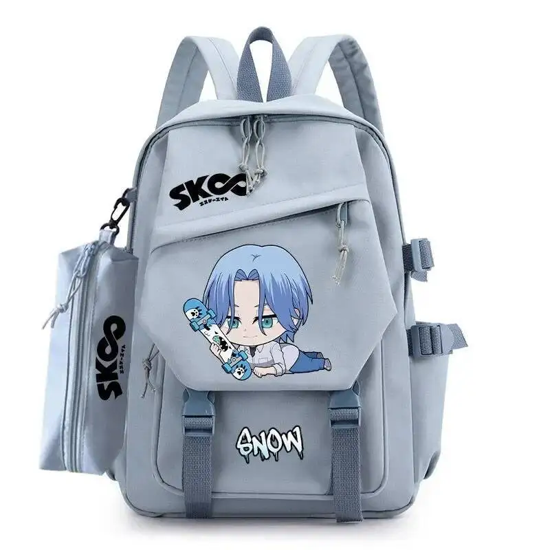 Anime jogo azul preto sk8 o infinito estudante adolescentes sacos de escola grande capacidade mochilas para