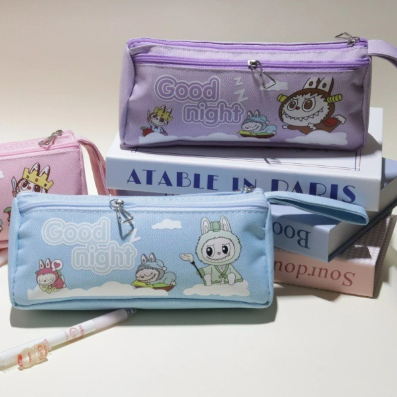 2025 New Cartoon Cute Pencil Case with Large Capacity Student Drawstring Design and Widened Double-layer Pencil Case