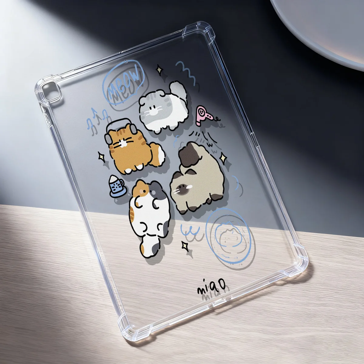 Cute Bear Clear Tablet Case Soft TPU Back Cover for iPad Pro 12.9