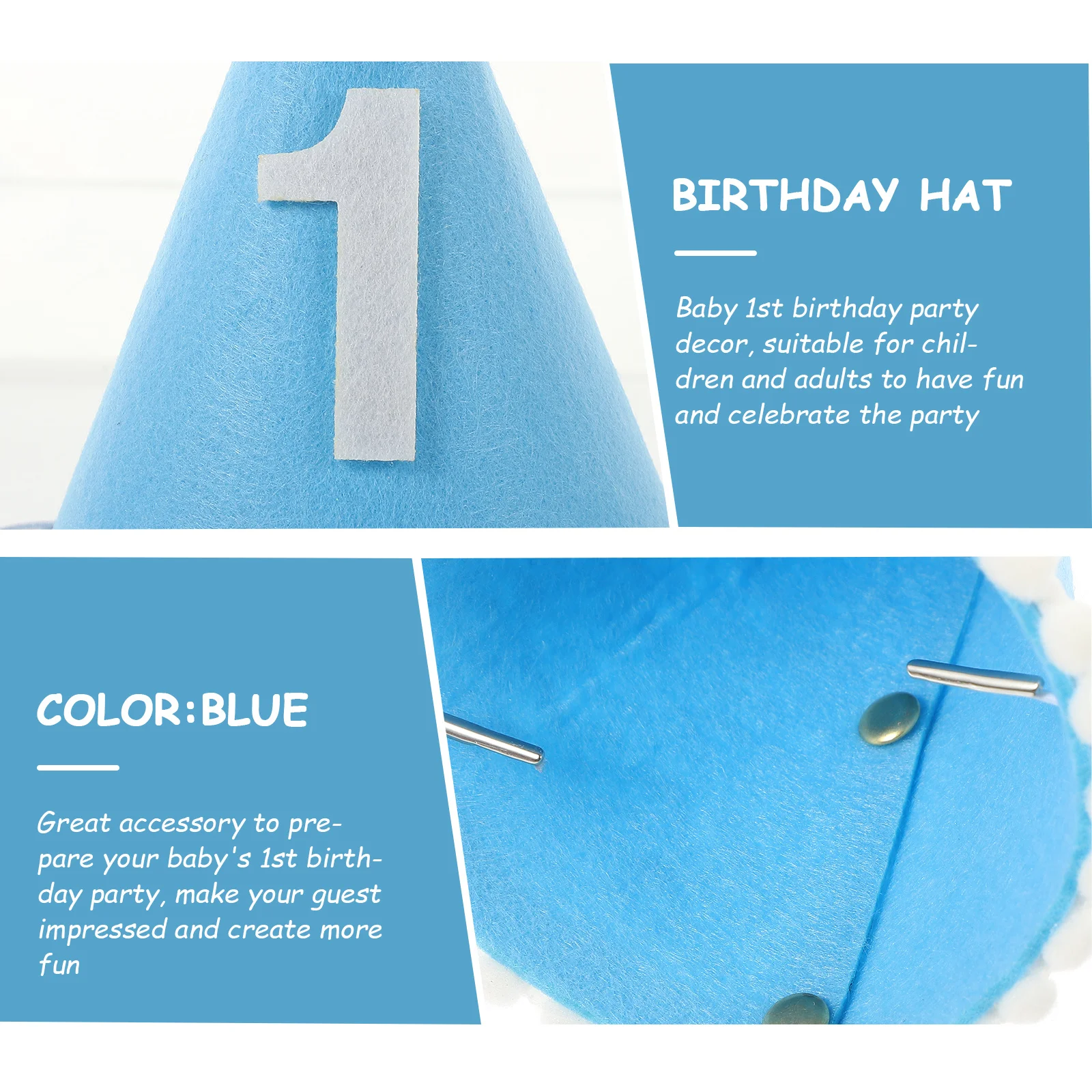 

Baby Birthday Hat 1St Birthday Party Decor Fashionable Design Easy Wear Fun Accessory for Guests Kids Party Hats