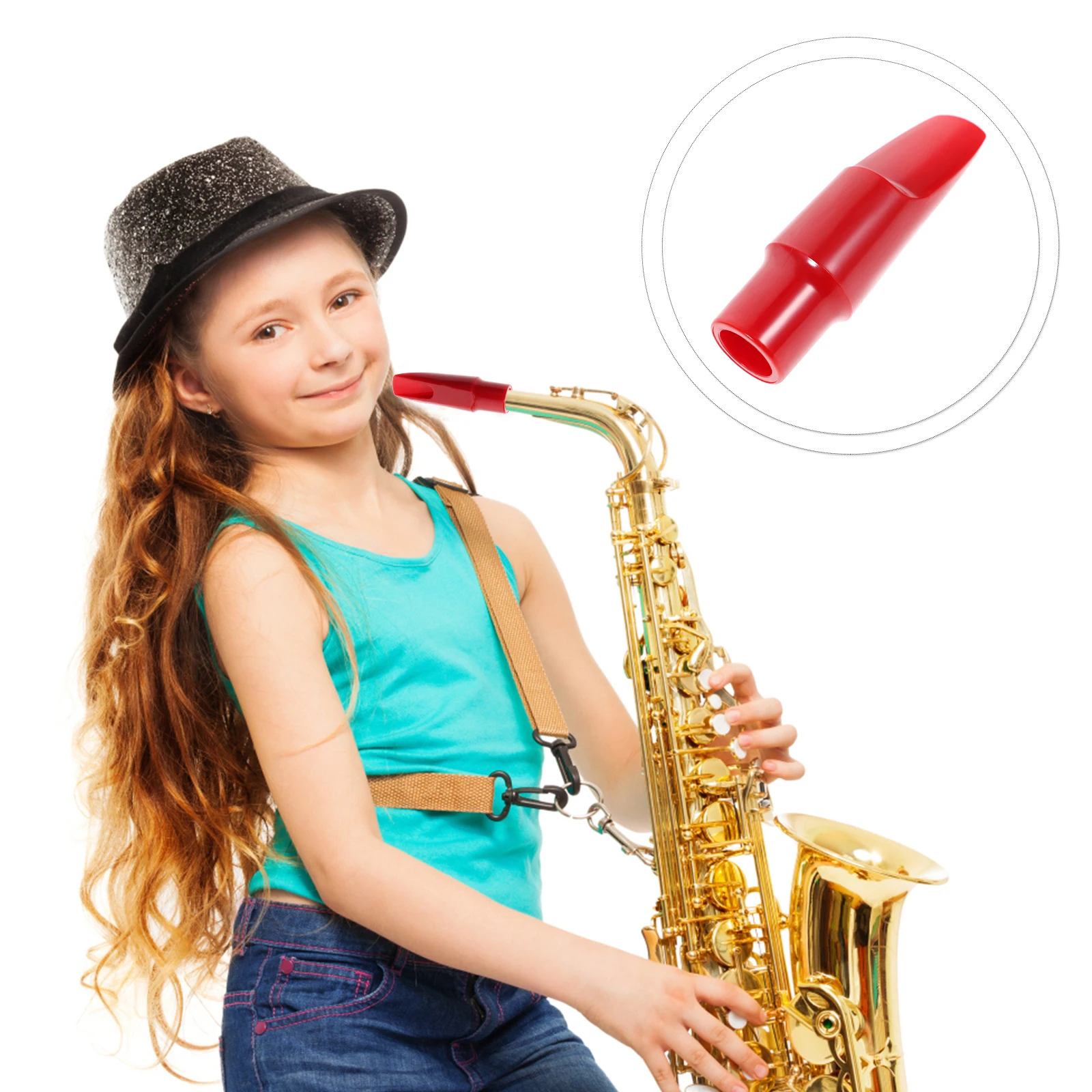 

Saxophone Mouthpiece Alto Kit Pads Component Red Color Musical Instruments Child Professional ABS Durable Practical