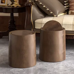 Retro Wooden Trash Can Household Trash Bin Garbage Bin Reusable Garbage Container for Livingroom Office Garden Bathroom Decor
