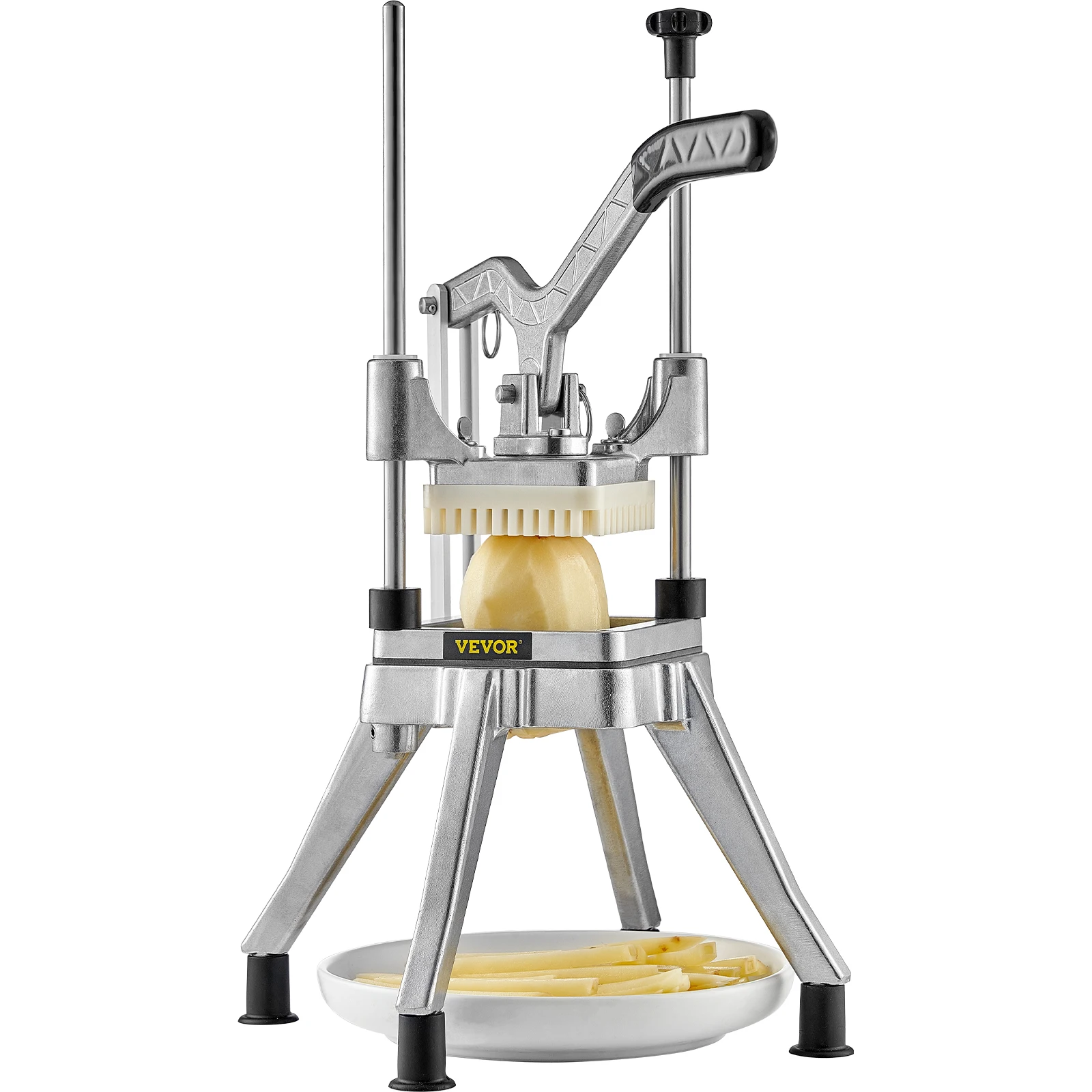 SucceBuy Hachoir Commercial avec 4 Lames de Rechange, Hachoir à Légumes Professionnel en Acier Inoxydable, Coupe-Frites, Coupe-Pommes de Terre et Trancheuse pour Restaurants et Cuisines Domestiques