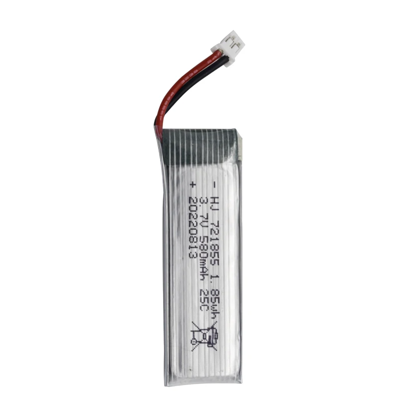 1S 3.7V 580mAh Lipo Battery Charger Set For RC Helicopter Drone Spare Parts 721855 With 2.00mm Plug 3.7V Battery