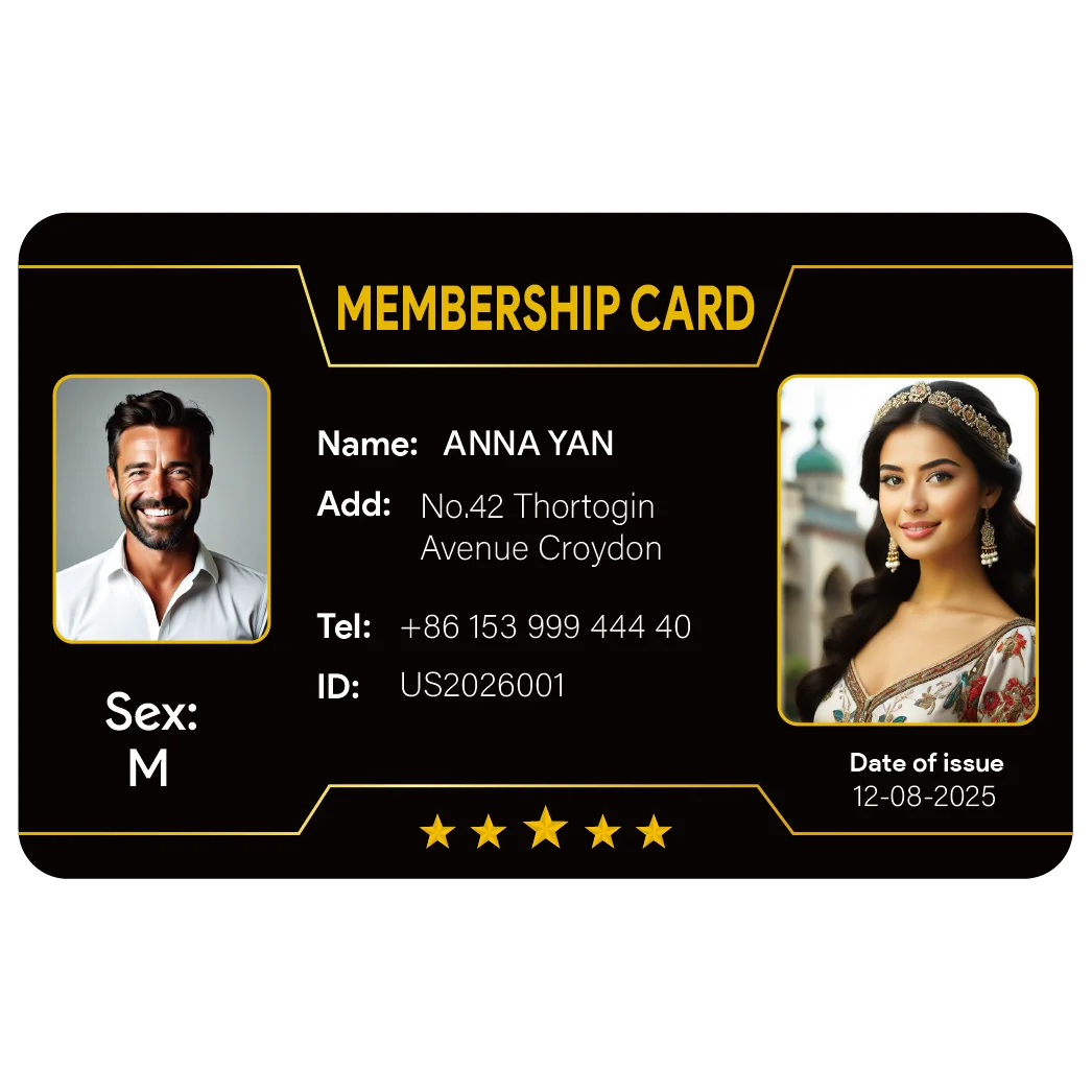 Custom 1 PCS Fan Club Membership Card PVC Plastic VIP Loyalty Card for Influencers Supporters Commemorative Worldwide Shipping
