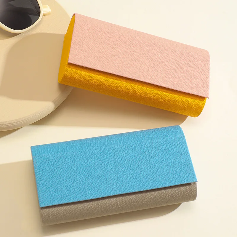 Glasses Holder For 2 Pairs Retro Faux Leather Glasses Case Glasses Storage Box Magnetic Closure Magnetic Closure Eyewear Case