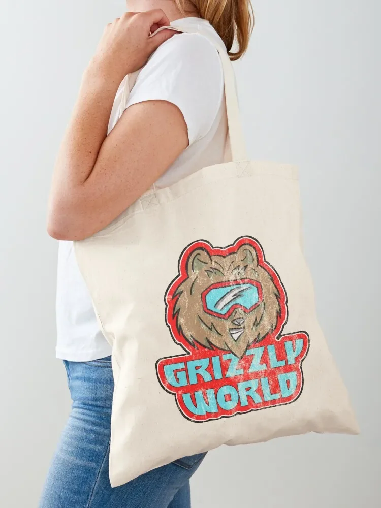 Grizzly World Logo Tote Bag Cloth bag supermarket folding bag tote university Shopper