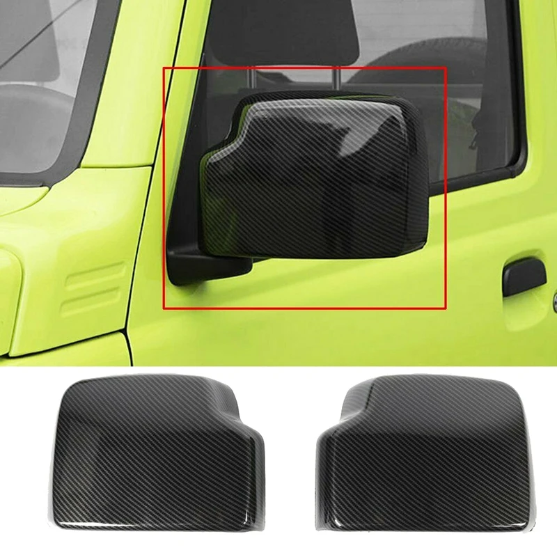 

2Pcs Car Carbon Fiber Rearview Mirror Cover For Suzuki Jimny 2019-2020