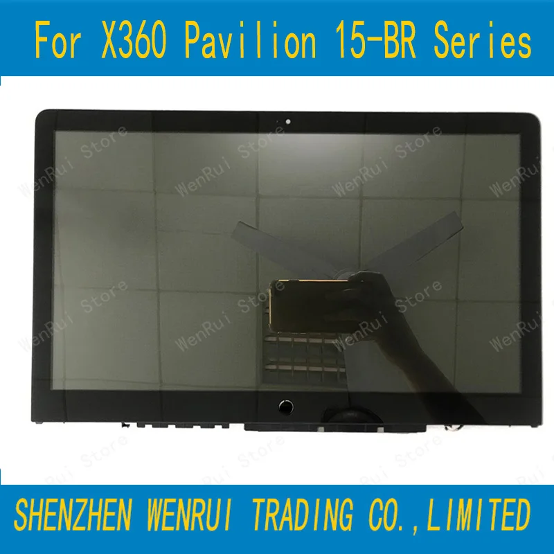 For HP Pavilion x360 15-br 15br 15-br001la Laptop LCD LED Display Touch Screen Digitizer Assembly With Frame Beze Small Board