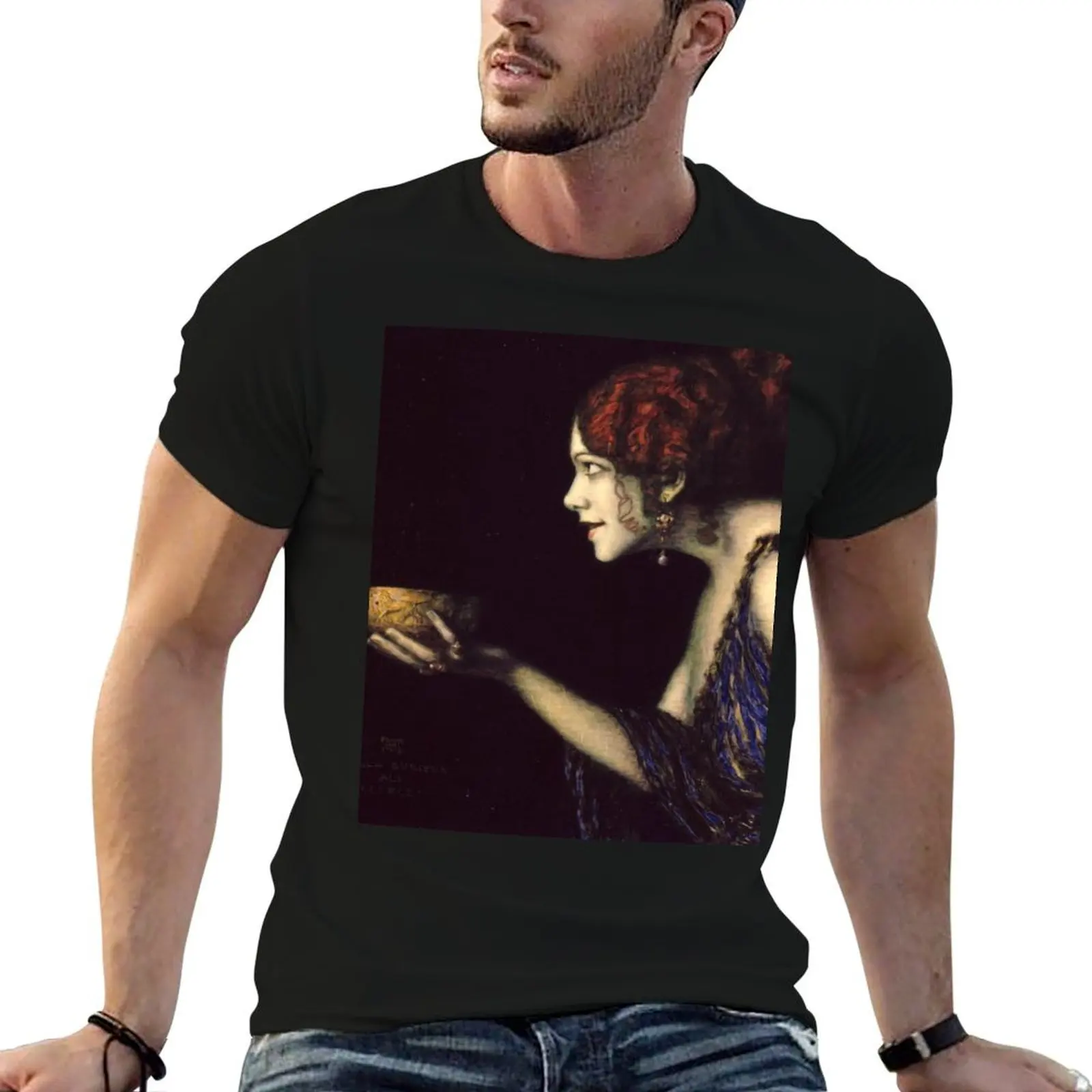 Estudio de Tilla Durieux como un Circe de Franz von Stuck camiseta hombre camisetas para hombres casual anime camisetas para hombre Camiseta