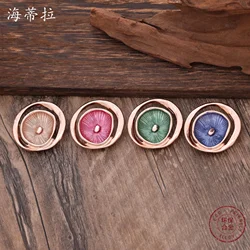 New Round Hollow Enamel Lotus Leaf Magnetic Suction Brooch For Women's High-end Fashion Gatherings On The Street