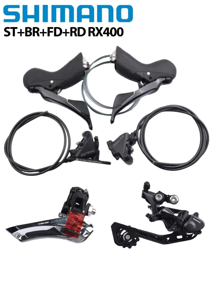 SHIMANO GRX RX400 Gruppensatz 2x10-Gang Schalthebel Bremse Vorder- und Schaltwerk Hydraulische Scheibenbremse für Gravel-Bike
