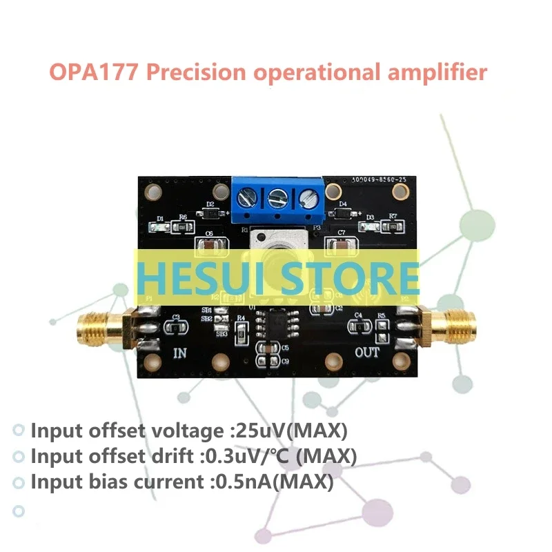 The OPA177 module precision voltage operational amplifier signal processing is forward amplification and reverse amplification