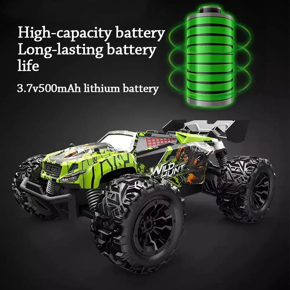 รถบังคับวิทยุอัลลอยพลาสติกใหม่ 2.4G สีน้ำเงิน-เขียว รถแข่งออฟโรด 20 กม./ชม. สำหรับผู้ใหญ่และเด็ก