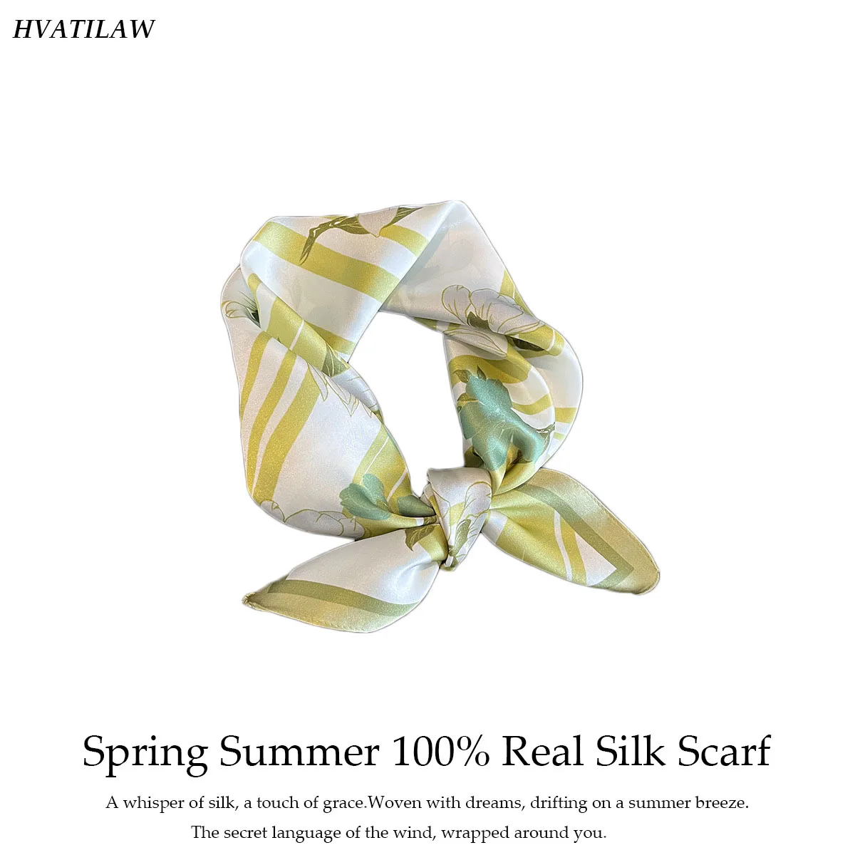 

Elegant 100% Silk Scarf for Women Luxury Square Foulard Headband Neckerchief Shawl Wraps Hijab Bandana High Quality Accessory