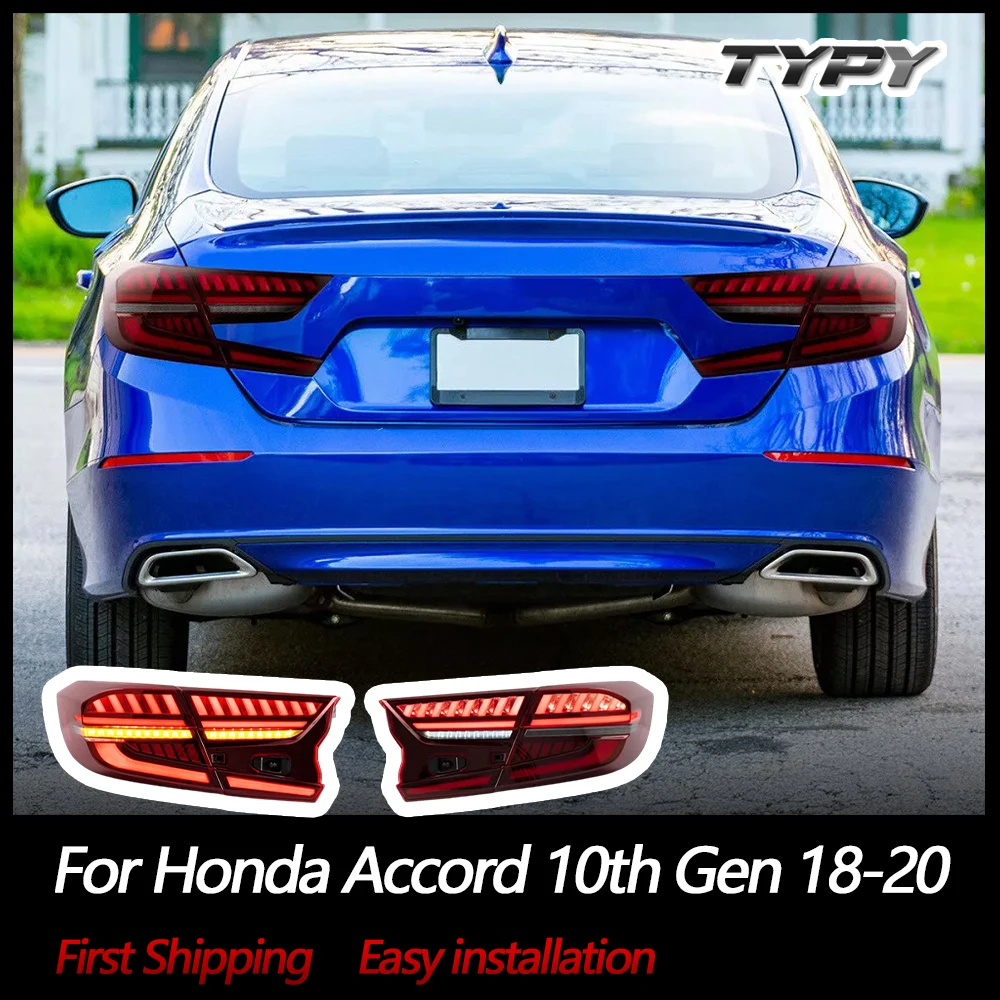 

Автомобильные светодиодные фонари для Honda Accord 10-го поколения 2018-2020, задний фонарь в сборе, DRL, последовательные указатели поворота, стоп-сигналы