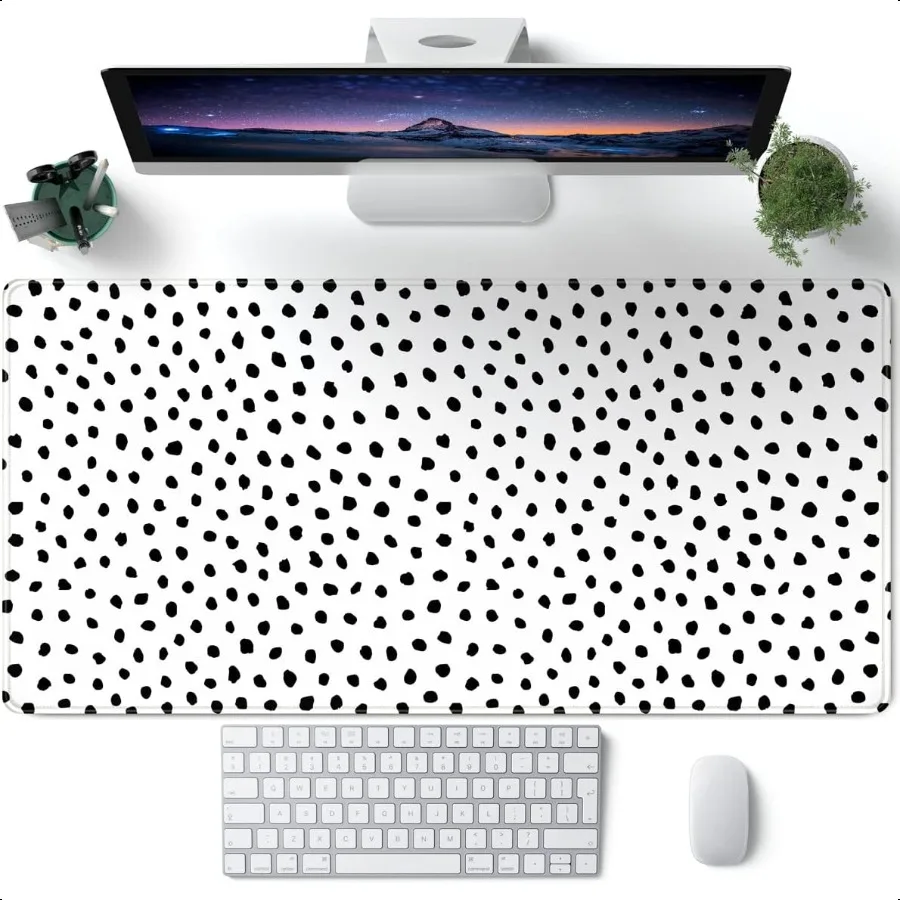 

Boho Desk Mat Polka Dot Large Mouse Pad Desk Pad Boho Desk Accories for Women Office Decor XXL Mousepad Long Laptop Keyboard Mo