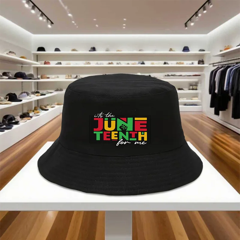 

A Fisherman'S Hat, Commemorative Cap for Juneteenth, Made of Polyester, Suitable for Both Men and Women for Outdoor Activities