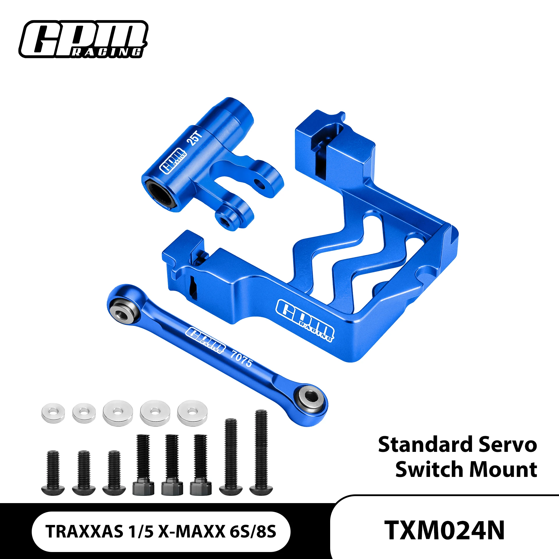 GPM Alloy Servo Mount + Tie Rod + 25T Servo Horn For TRAXXAS 1/5 X-Maxx 6S 8S-77086-4