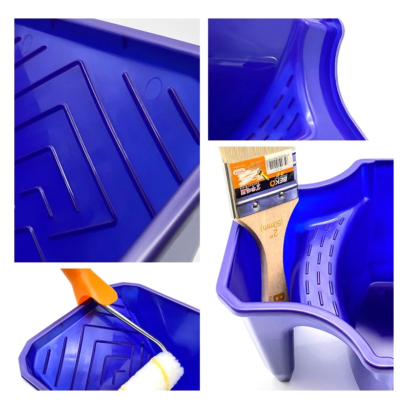 4-inch Handheld Paint Cup With Roller Holder - Durable PP Material, Convenient For Brushes And Rollers Large Capacity,