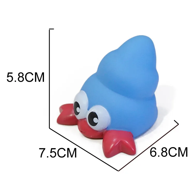 Brinquedos de água dos desenhos animados de borracha macia brinquedos animais marinhos banho interno som fazendo brinquedo animal