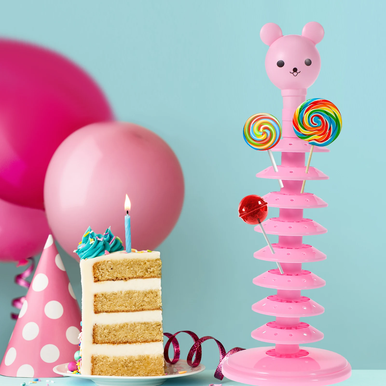 

2pcs Tiered Stand Reusable Display Stand For Party Decorative Desktop Lollipop Holder Multi-Tier Candy Sticks Organizer Lollipop