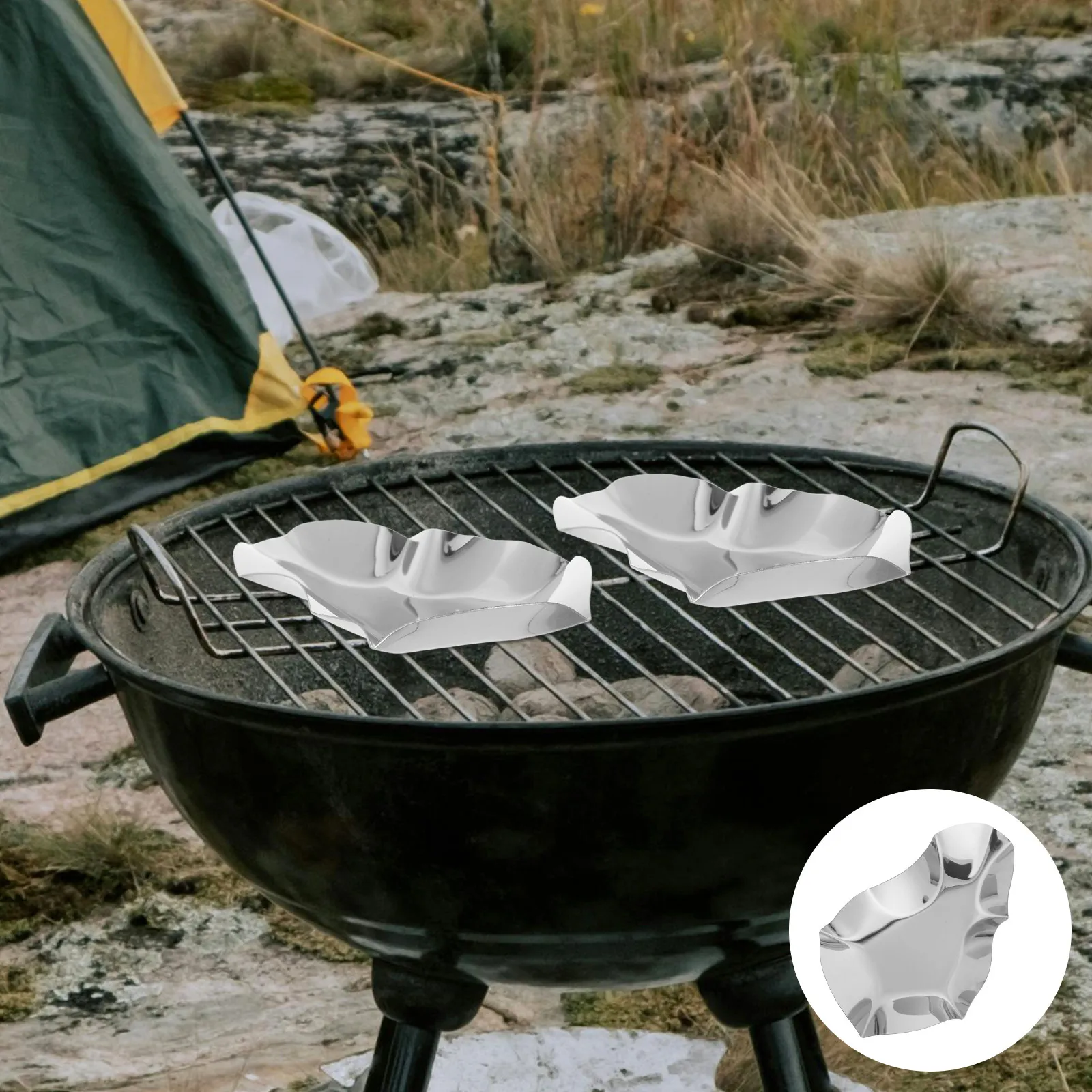 

Набор из 20 подносов из нержавеющей стали для морепродуктов: для гриля, приготовления устриц на пару и других блюд из моллюсков, с секцией для приправ