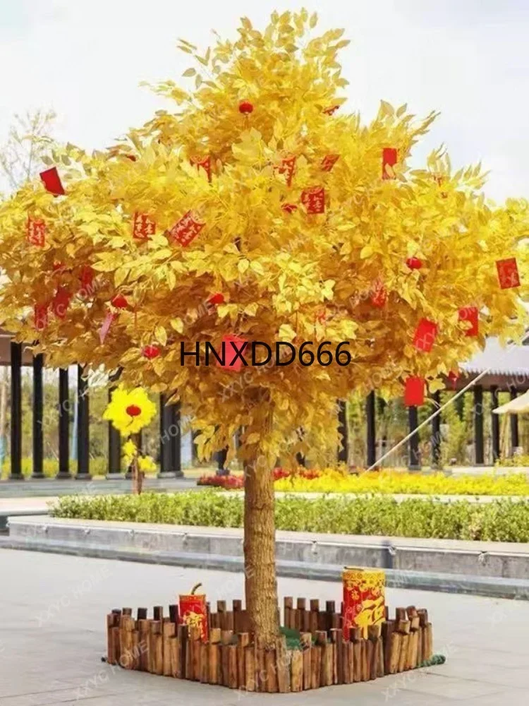 Simulation Gold Banyan Shake Money Wishing Tree Big Banyan Big Banyan Hotel Decoration