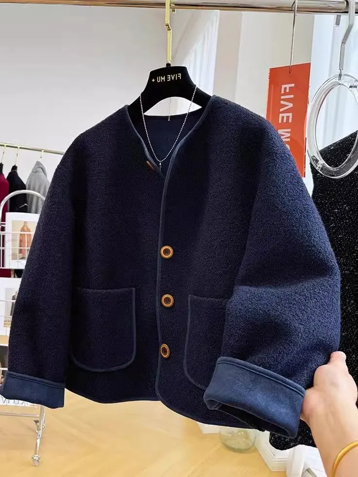 Sli Lamb Velvet Jaet 2025 New Faion Women's Coat Autumn Winter Leather Fur Inteated Cotton Polyester Blend