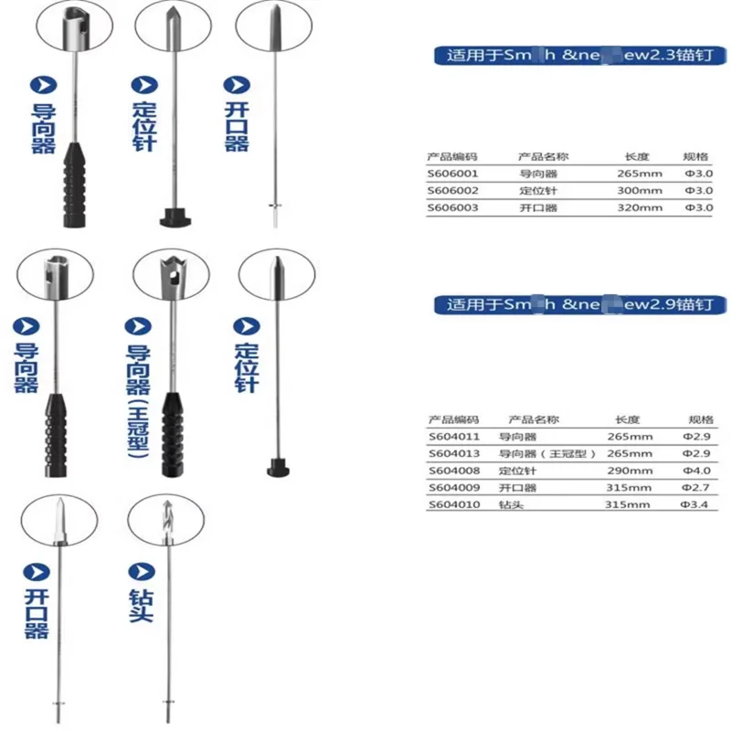 Anchor labral guide positioning needle opener drill bit guide drill orthopedic instrument medical sports medicine