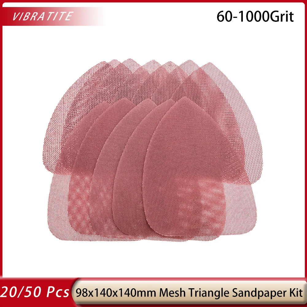 

20/50 Pcs Mesh Triangle Sandpaper Set For Polishing Sanding For Wood Metal Wall 60-1000Grit
