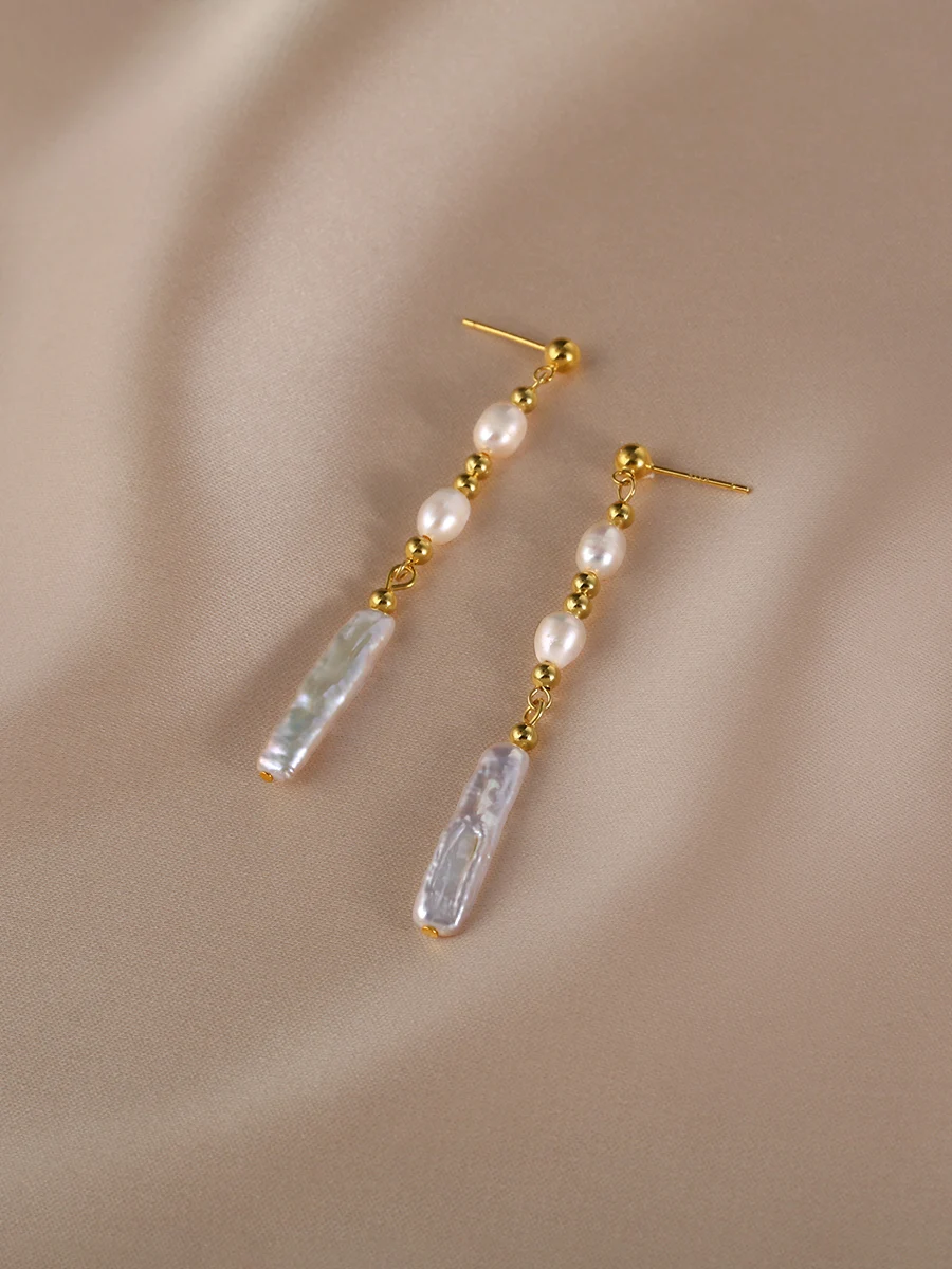 

Lii Ji Baroque Pearl Drop Earrings 14k Goldfilled Women Stud Drop Earrings