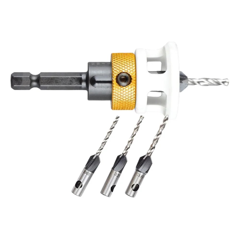 

Adjustable Countersink Drill Bits Cutter Woodworking Bits 4.0*8mm Countersink Drill Bits 4 Pieces Set Non-Slip Grip