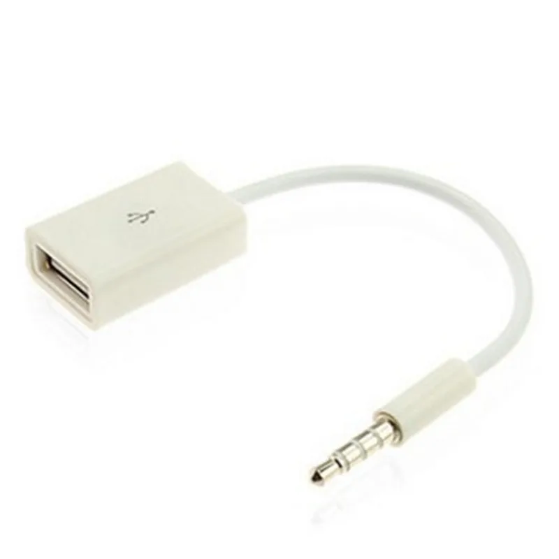 1Pcs Car MP3 3.5mm Male AUX o Plug Jack To USB 2.0 Female Converter Cable Cord