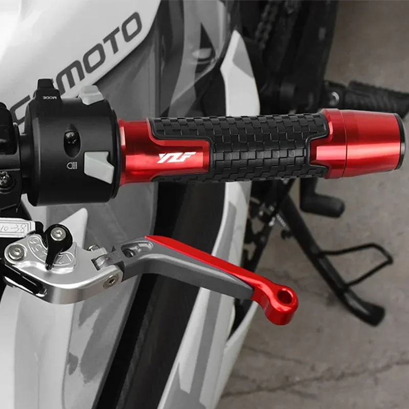 1Pair Motorbike Handle Hand Grips For Yamaha Yamaha YZF R3 R25 R6 YZF R1 Aluminum None-Slip Rubber Grips Throttle Handlebar