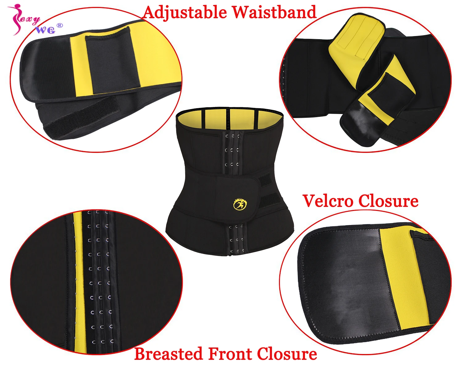 SEXYWG Waist Trainer for Women Weight Loss Belly Belt Waist Cincher Slimming Band Neoprene Girdles Corset Fat Burner Body Shaper