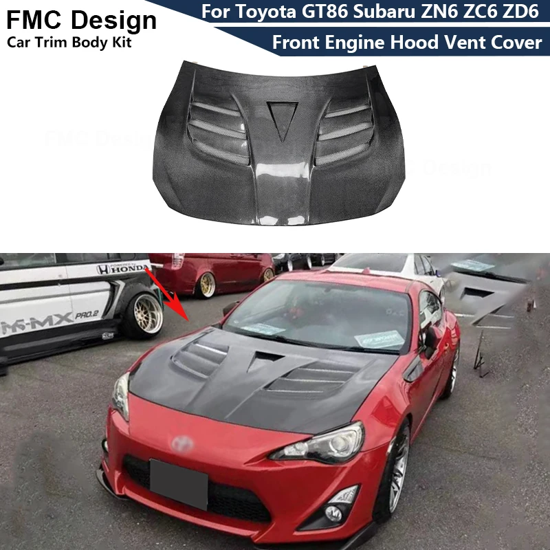 

For Toyota GR86 ZN8 ZC8 ZD8 Subaru BRZ 2019+ Carbon Fiber Car Front Bumper Engine Hood Bonnet Vent Cover Parts