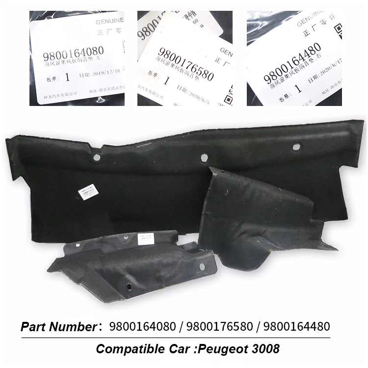 Tapis D'Isolation Phonique Et Thermique Compartiment Moteur Pour Peugeot 307 308 408
