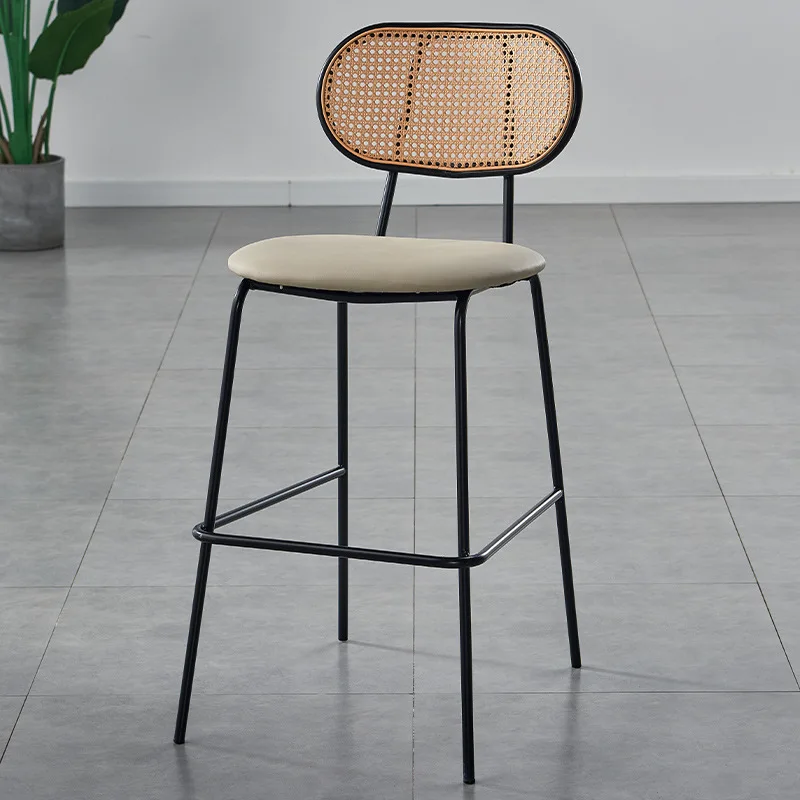 الحديثة بسيطة المنزل كرسي طويل الساق الروطان كرسي مرتفع كرسي الاستجمام لينة حقيبة بار مقهى بار البراز عبر الحدود #5