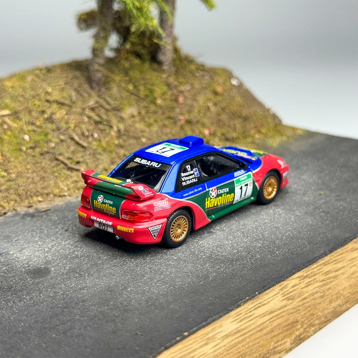 MINIGT 1:64 Subaru Impreza WRC98 #17 2000 Rally New Zealand MGT01211-CH Car Alloy Toys Diecast Metal Model for Children view 3