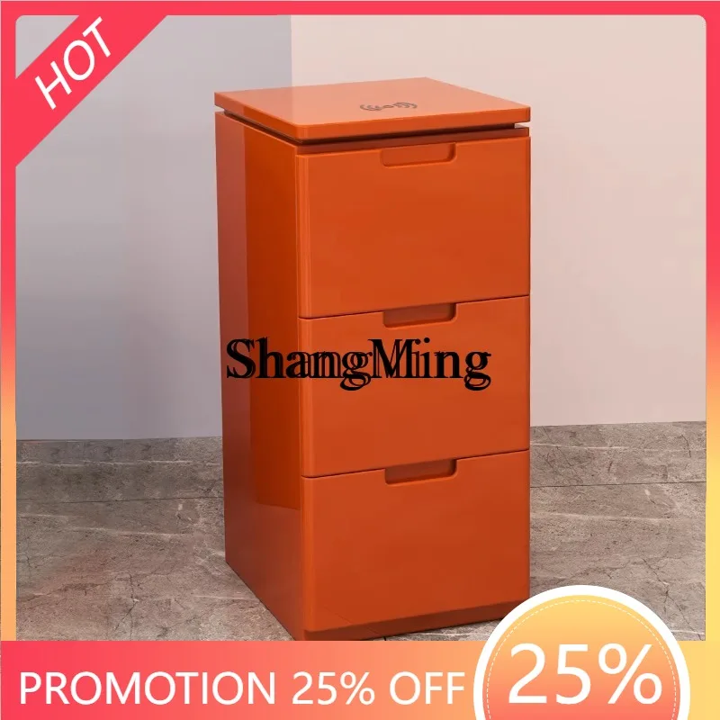 

FG wireless charging barber shop tool cabinet hair cart single and double-sided solid wood drawer storage cabinet